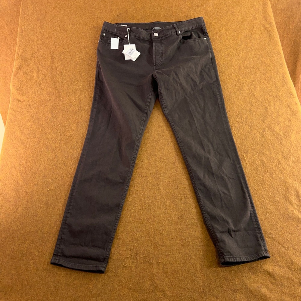 Brunello Cucinelli Mens 54 (39 x 31) Brown Straight Leg Stretch Cotton Pants NWT